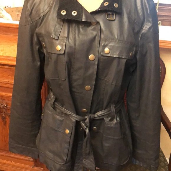 Twilight Bella Swan Banana Republic Belted Pocket Field Jacket Black Large - Picture 4 of 8